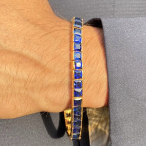 Royal Sapphire Blue Square-Cut Tennis Bracelet