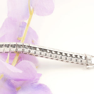 Monochrome Halo Tennis Bracelet