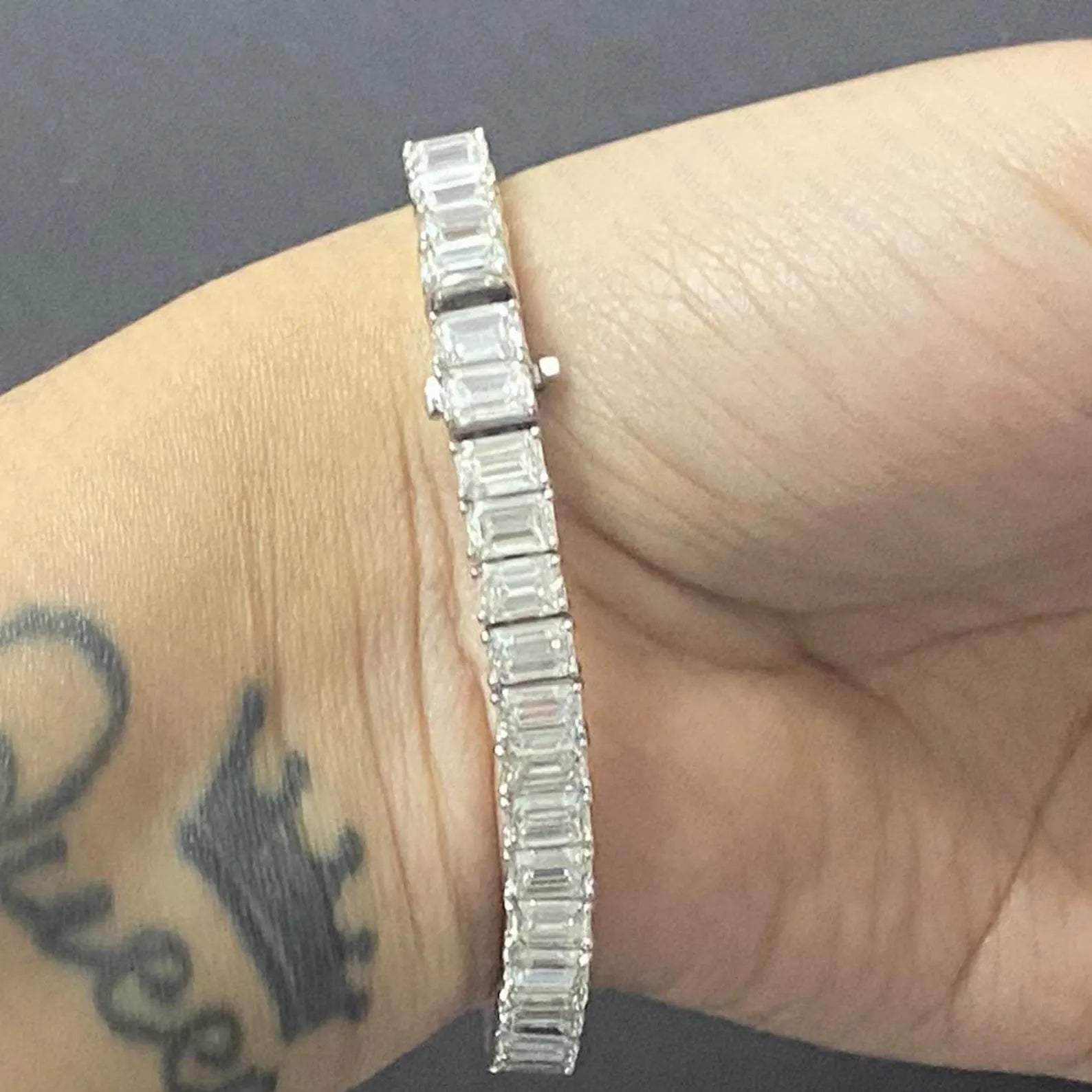 Men’s Grand Emerald-Cut Infinite Tennis Bracelet