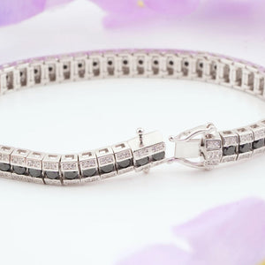 Monochrome Halo Tennis Bracelet