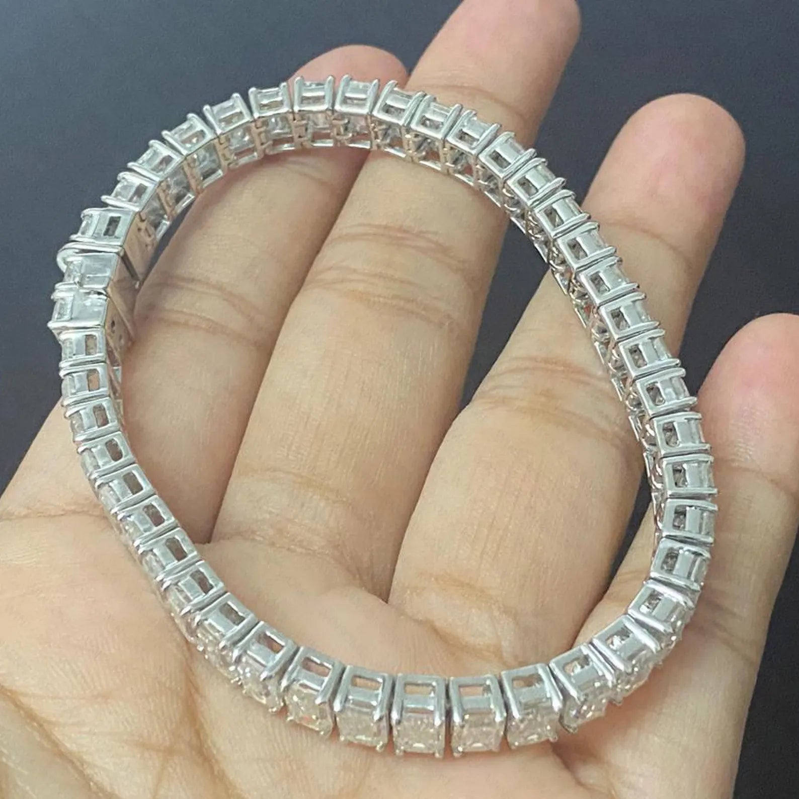 Men’s Grand Emerald-Cut Infinite Tennis Bracelet