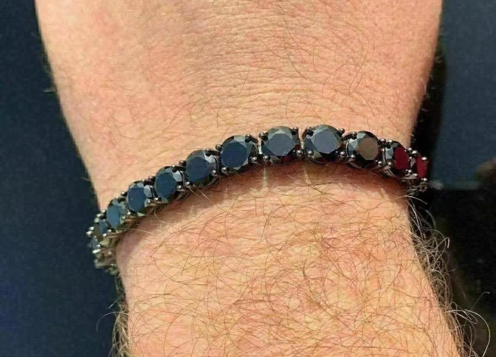Noir & Gold Tennis Bracelet