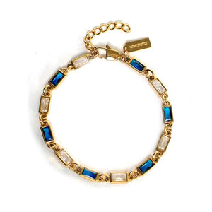 Azure Sky Baguette Link Bracelet