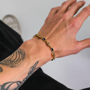 Azure Sky Baguette Link Bracelet