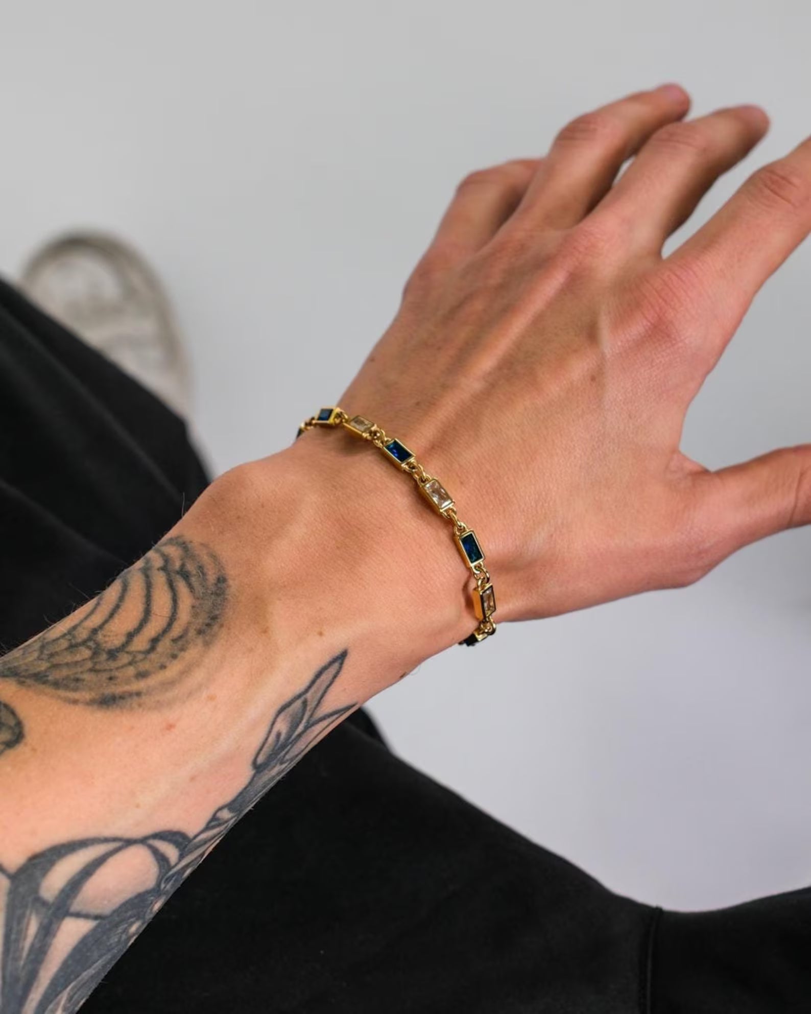 Azure Sky Baguette Link Bracelet