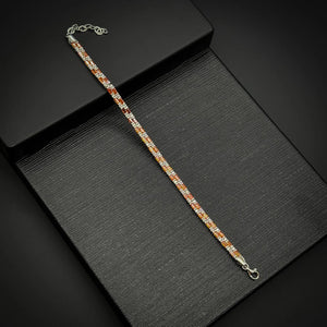 Sunset Fire Orange Sapphire Tennis Bracelet