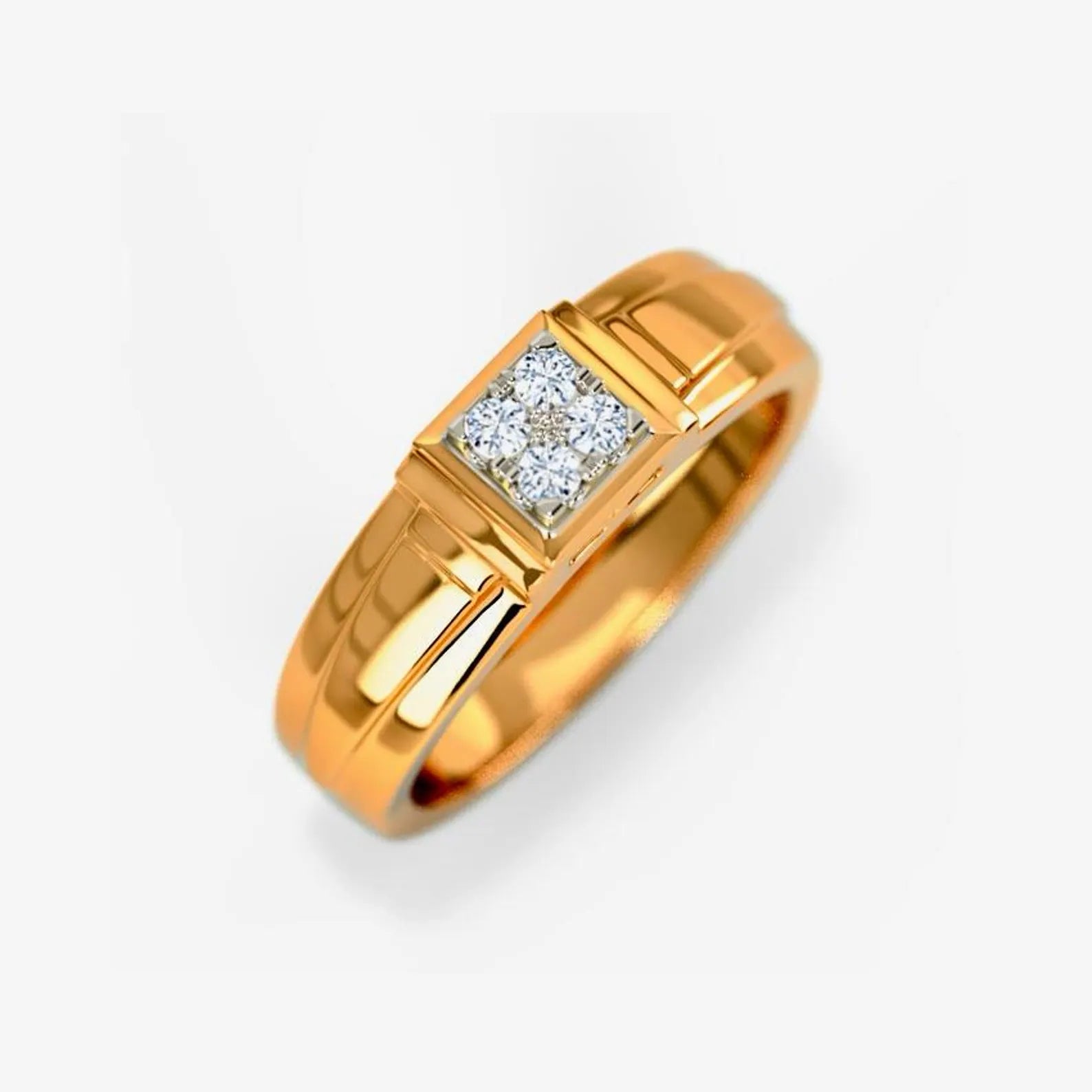Men’s Emerald Cut Bridge Solitaire Ring