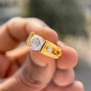 Men’s Modern Geometric Solitaire Ring