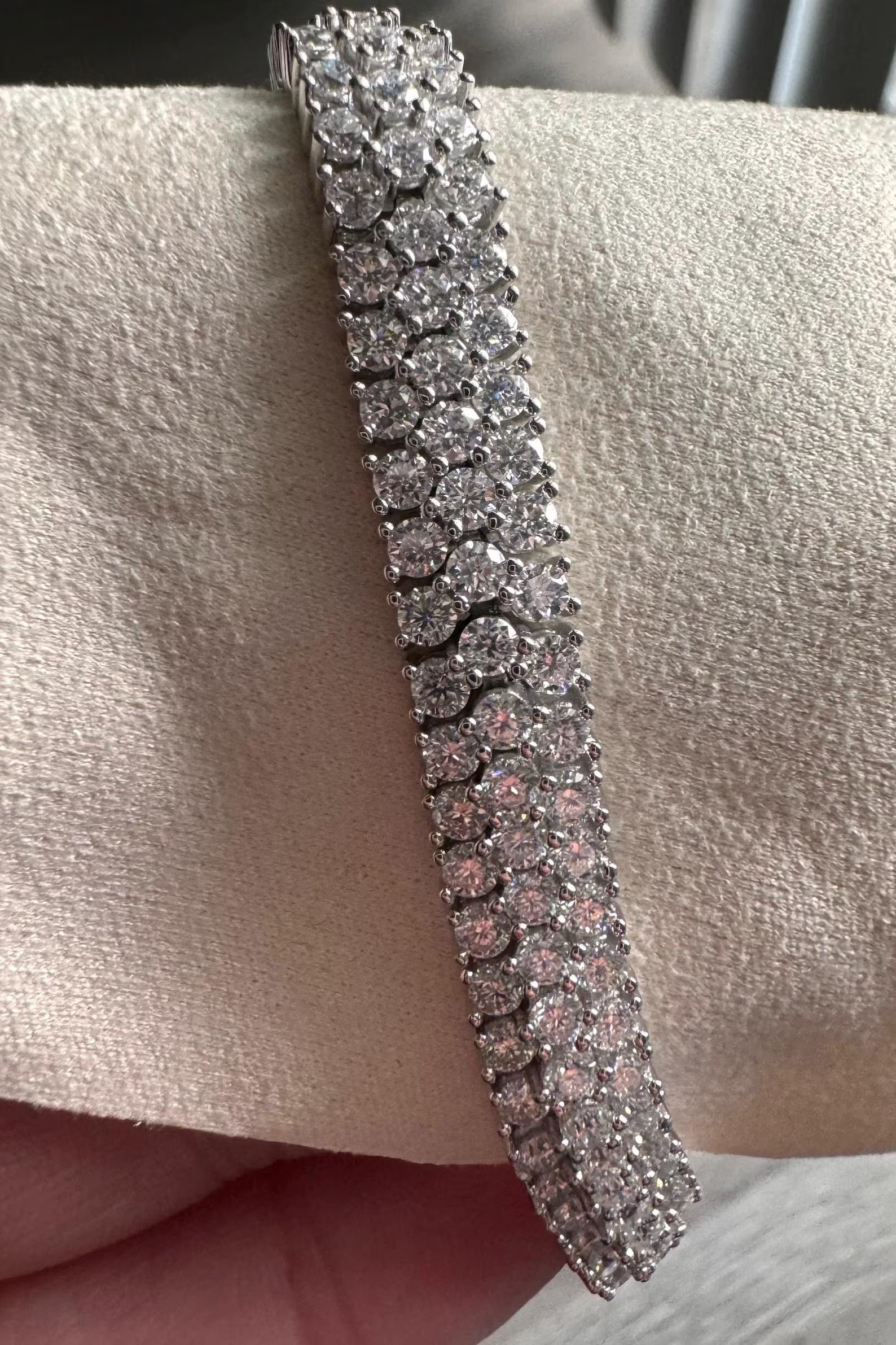 Triple-Row "Glacier" Brilliant-Cut Tennis Bracelet
