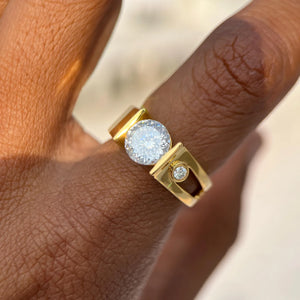 Men’s Modern Geometric Solitaire Ring