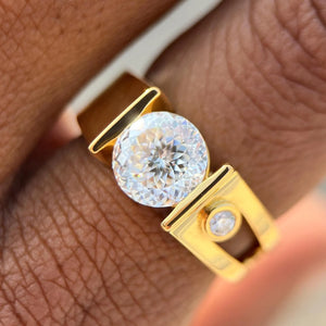 Men’s Modern Geometric Solitaire Ring