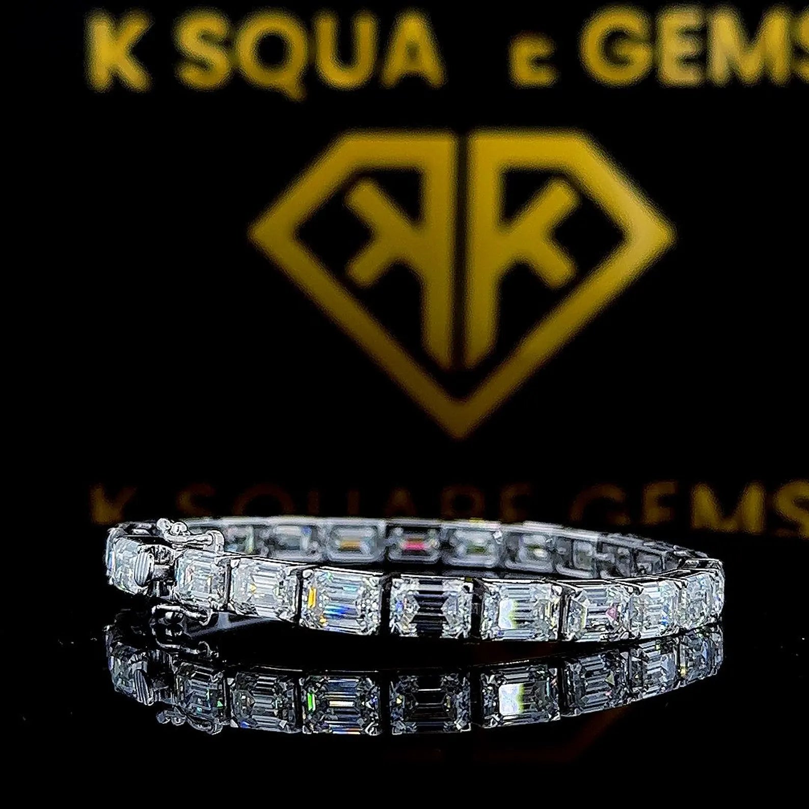 Men’s Emerald-Cut Bezel-Set Infinite Tennis Bracelet