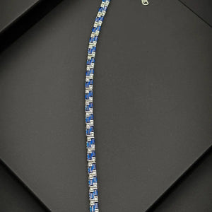 Art Deco Blue Sapphire & White Stone Bracelet