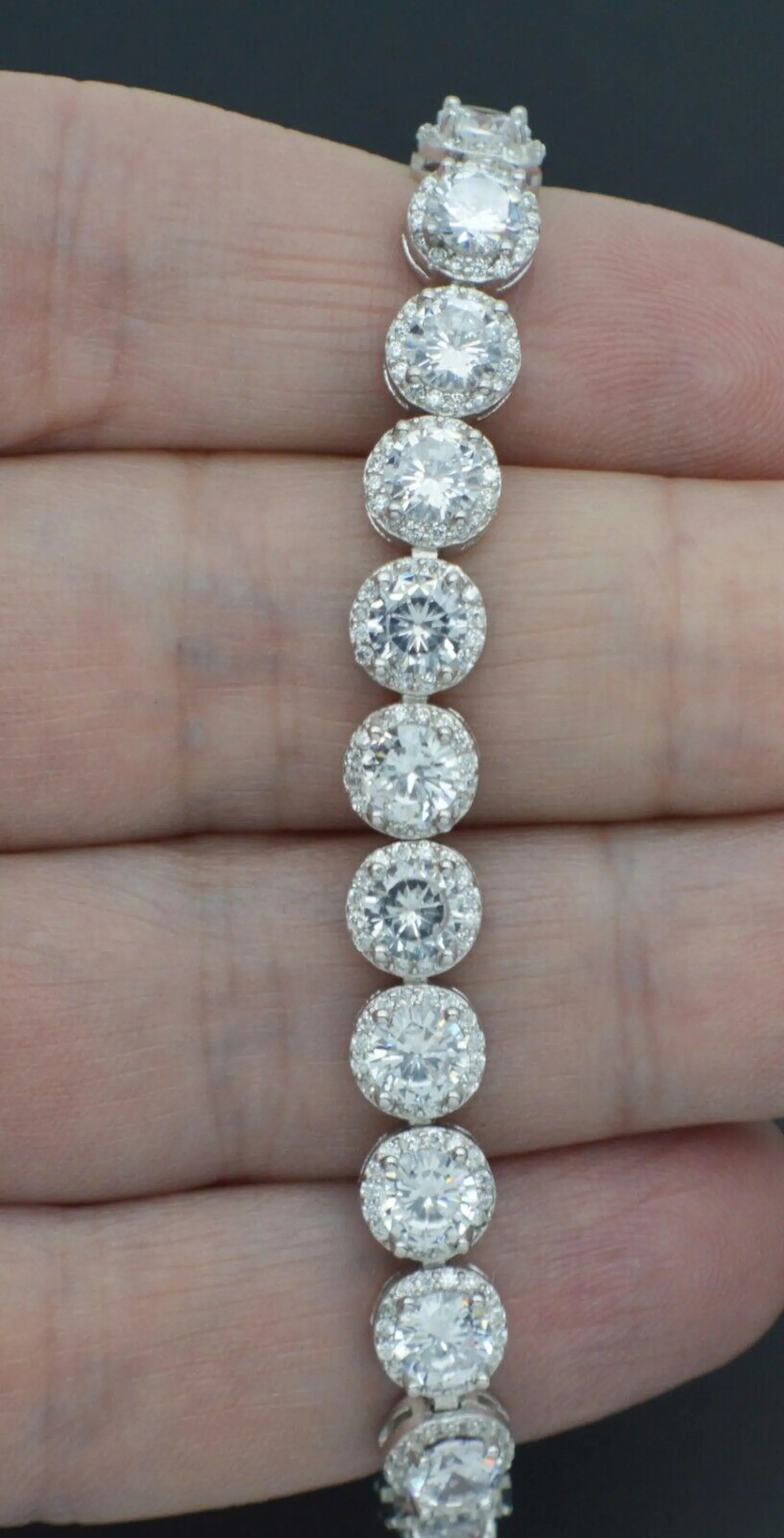 Royal Halo Brilliant Cut Statement Bracelet