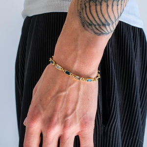 Azure Sky Baguette Link Bracelet