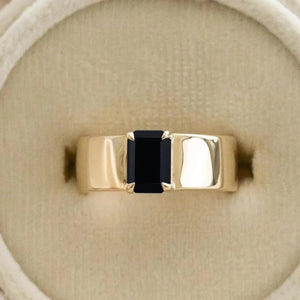 Emerald Cut Black Onyx Bold Band