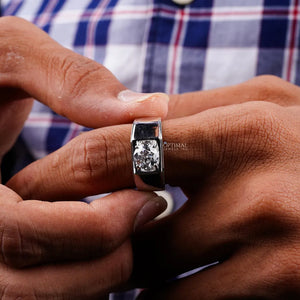 Men’s Signature Wide Band Solitaire Ring