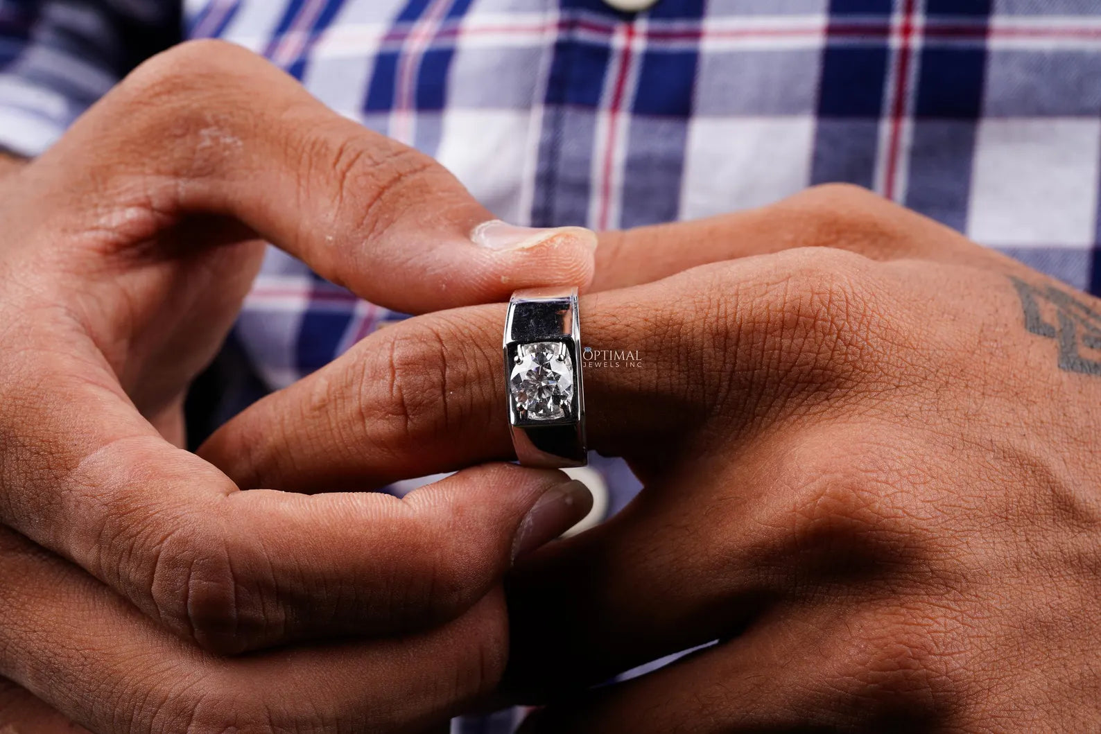 Men’s Signature Wide Band Solitaire Ring