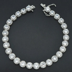 Royal Halo Brilliant Cut Statement Bracelet