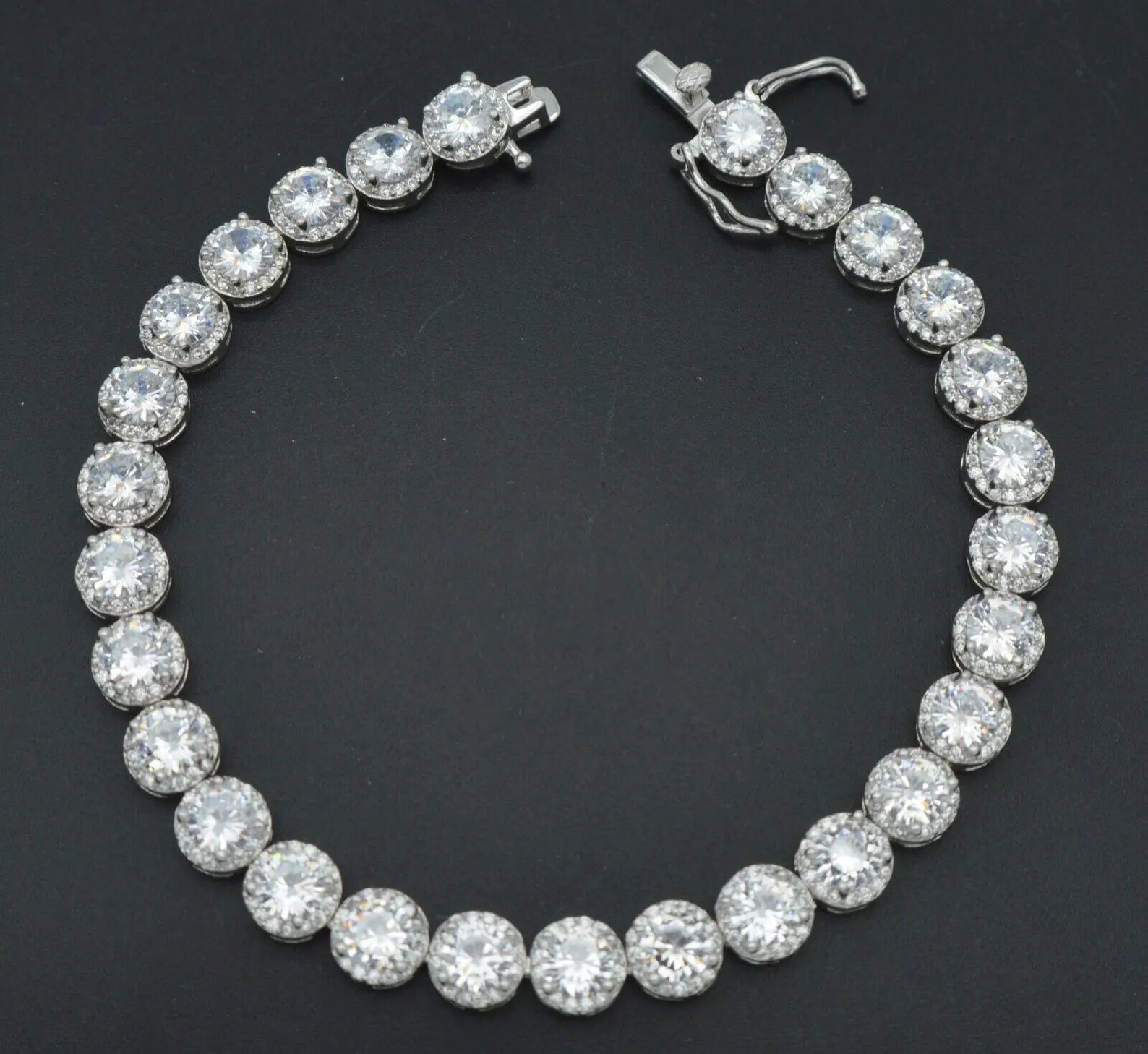 Royal Halo Brilliant Cut Statement Bracelet