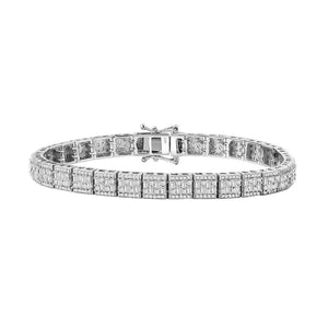 Iced Pavé Square Tennis Bracelet