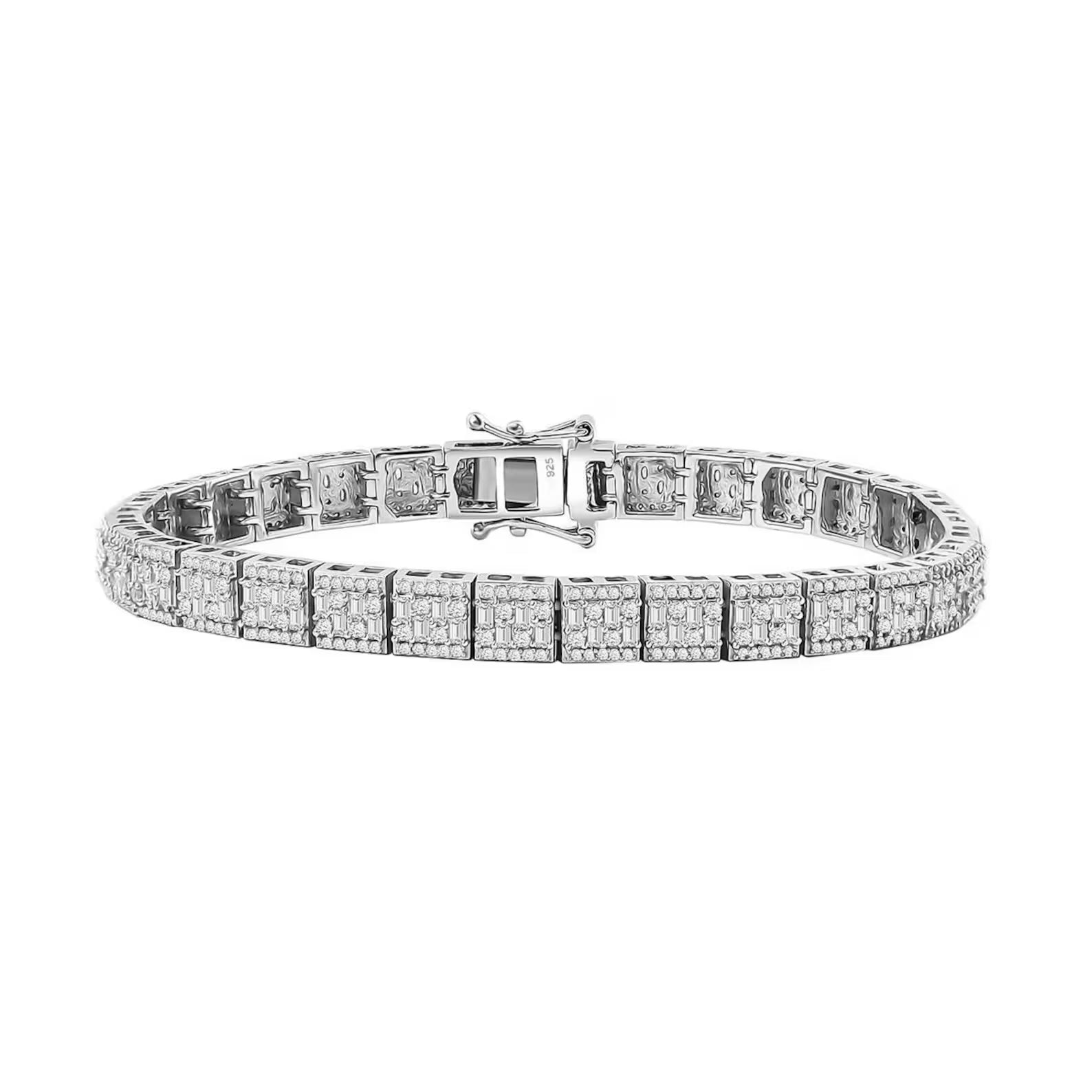 Iced Pavé Square Tennis Bracelet