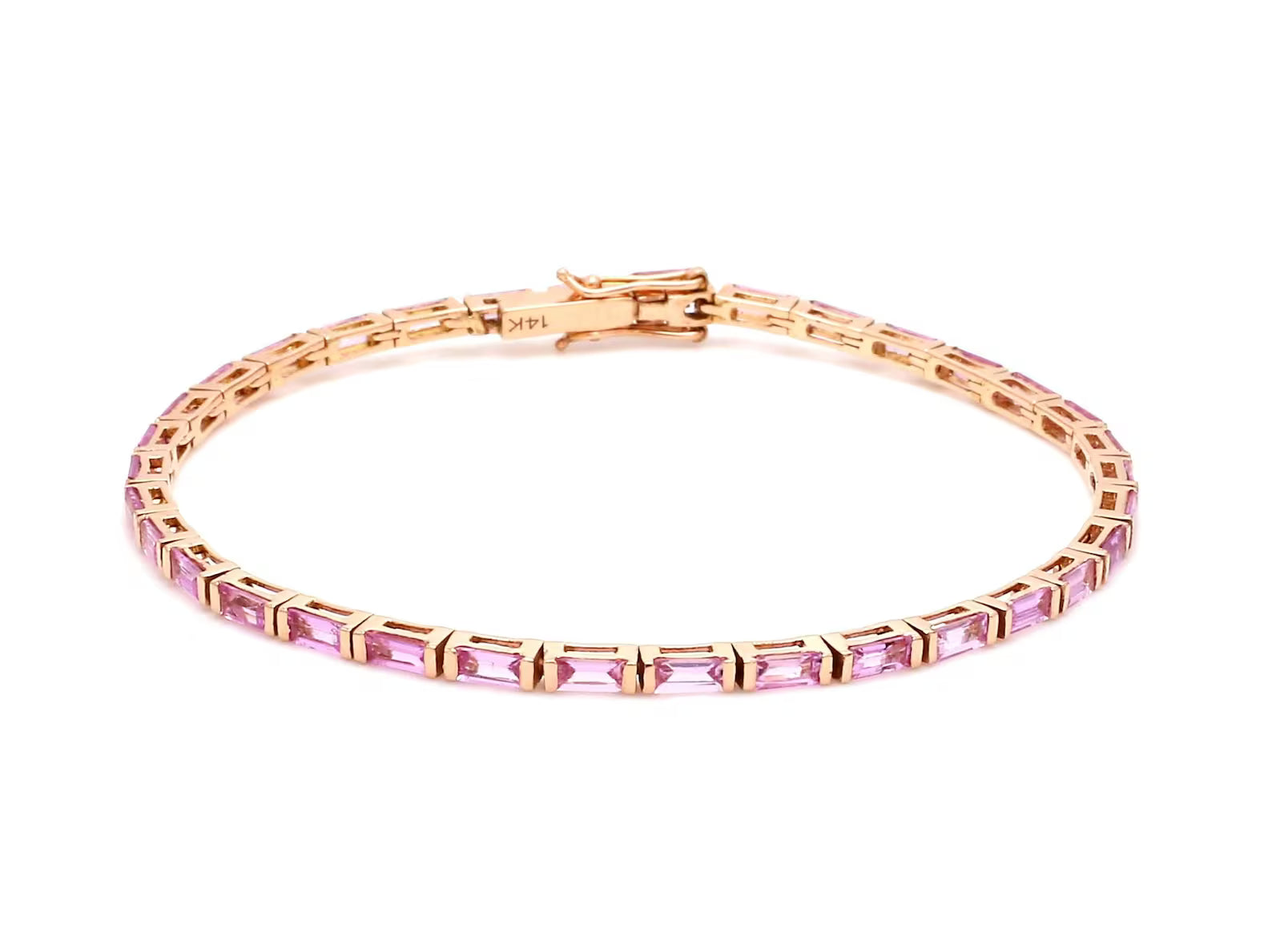 Crimson Baguette Gold Tennis Bracelet