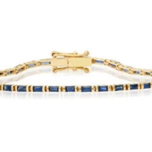 Crimson Baguette Gold Tennis Bracelet
