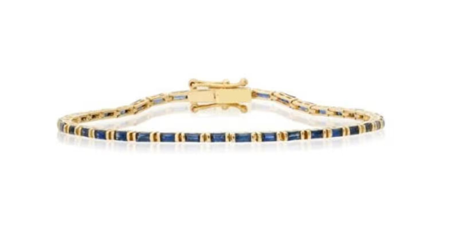 Crimson Baguette Gold Tennis Bracelet