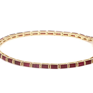 Crimson Baguette Gold Tennis Bracelet