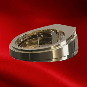 Men’s Trillion Cut Geometric Statement Ring