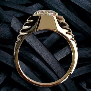 Men’s Industrial Ribbed Signet Ring