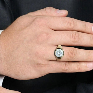 Men’s Industrial Ribbed Signet Ring