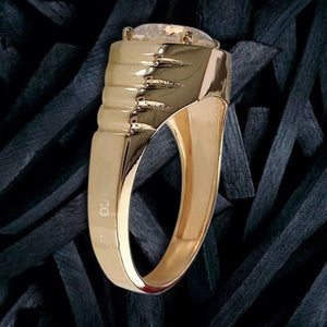 Men’s Industrial Ribbed Signet Ring