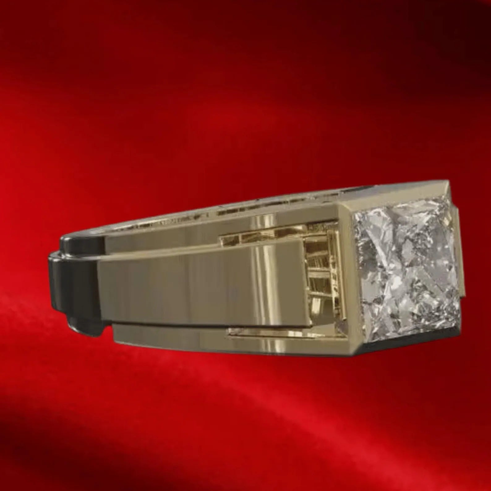 Men’s Trillion Cut Geometric Statement Ring