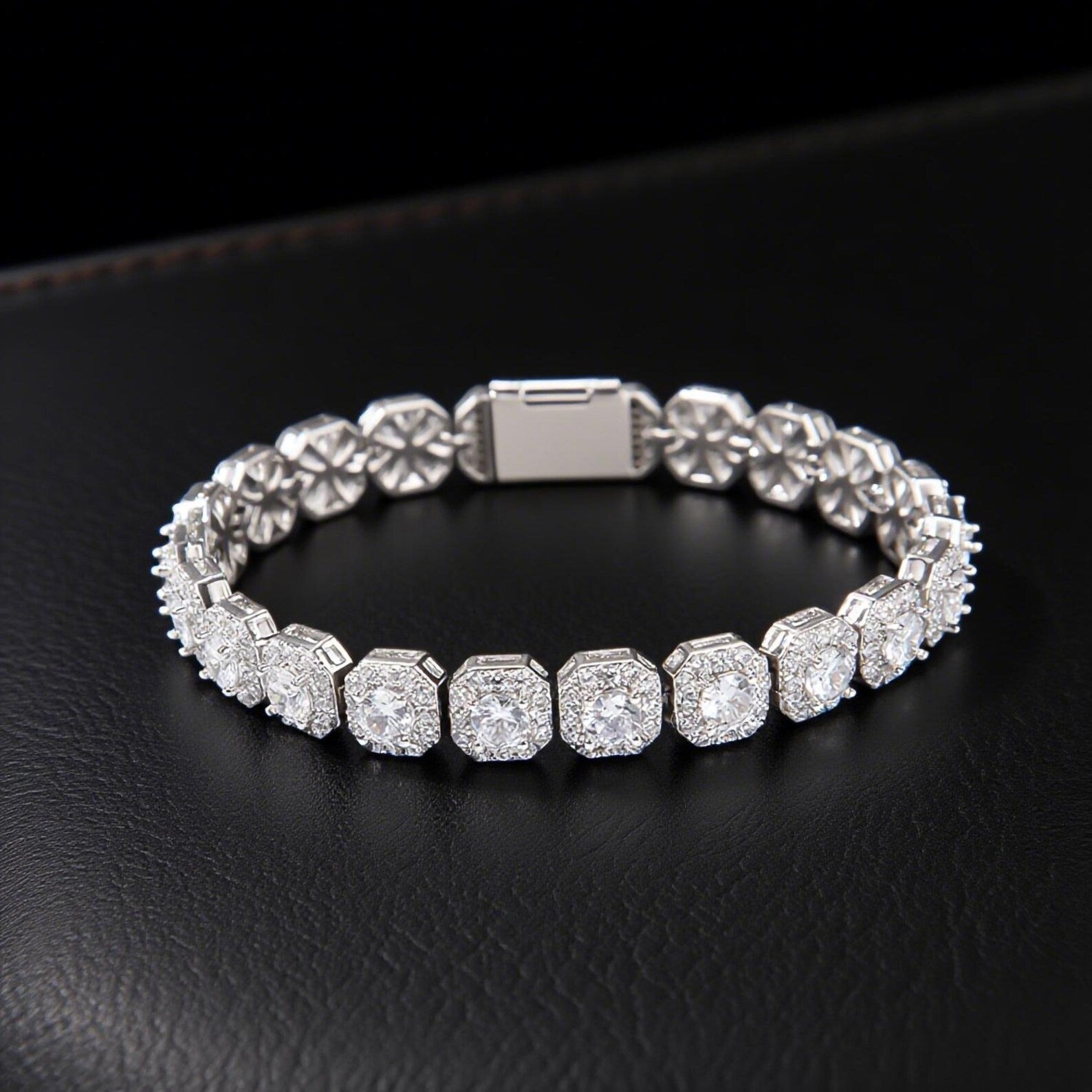 Royal Cushion Cut Halo Infinite Bracelet