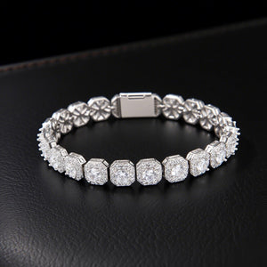 Royal Cushion Cut Halo Infinite Bracelet