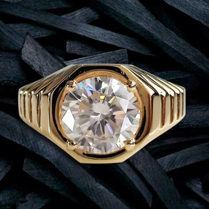 Men’s Industrial Ribbed Signet Ring