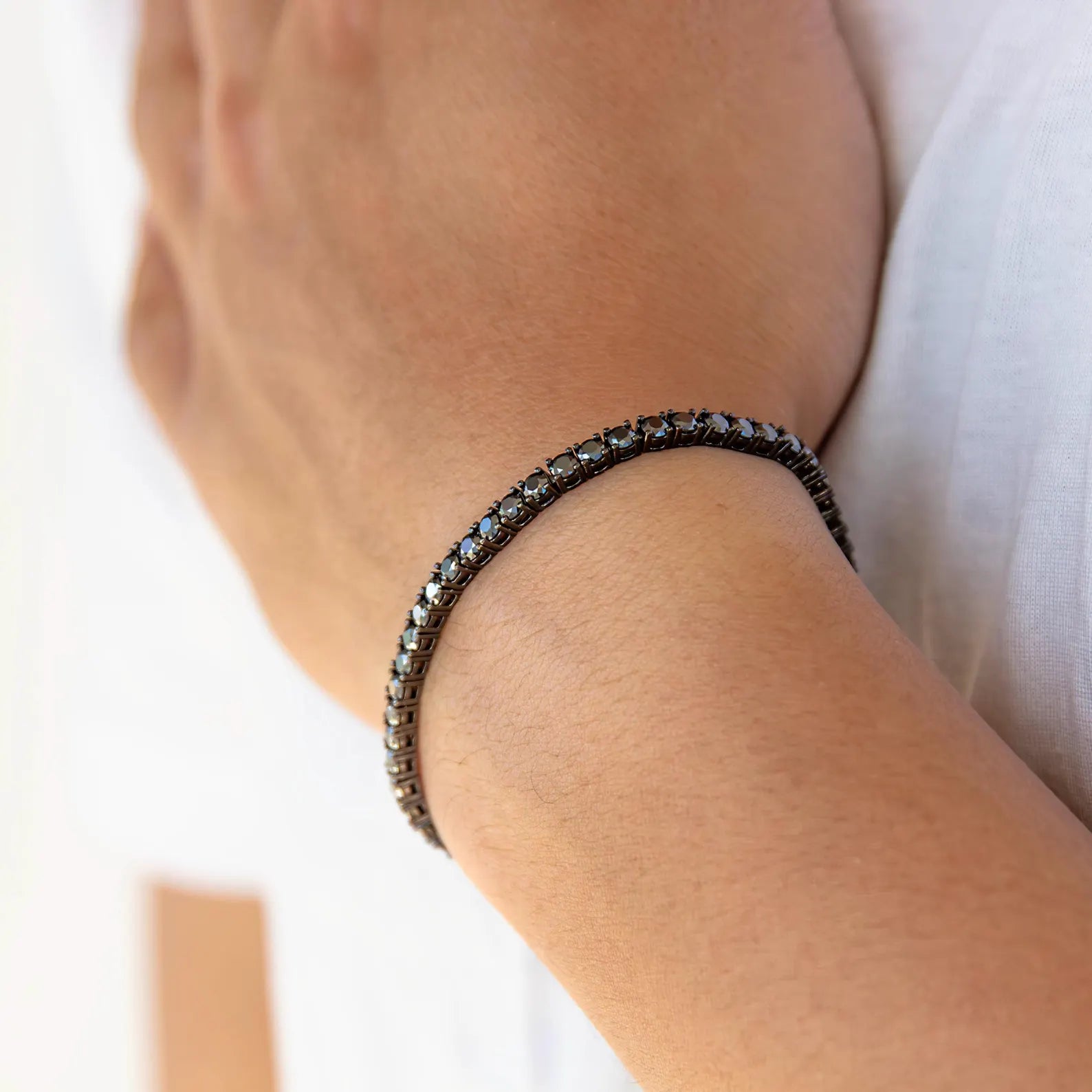 Slim Midnight Black Tennis Bracelet
