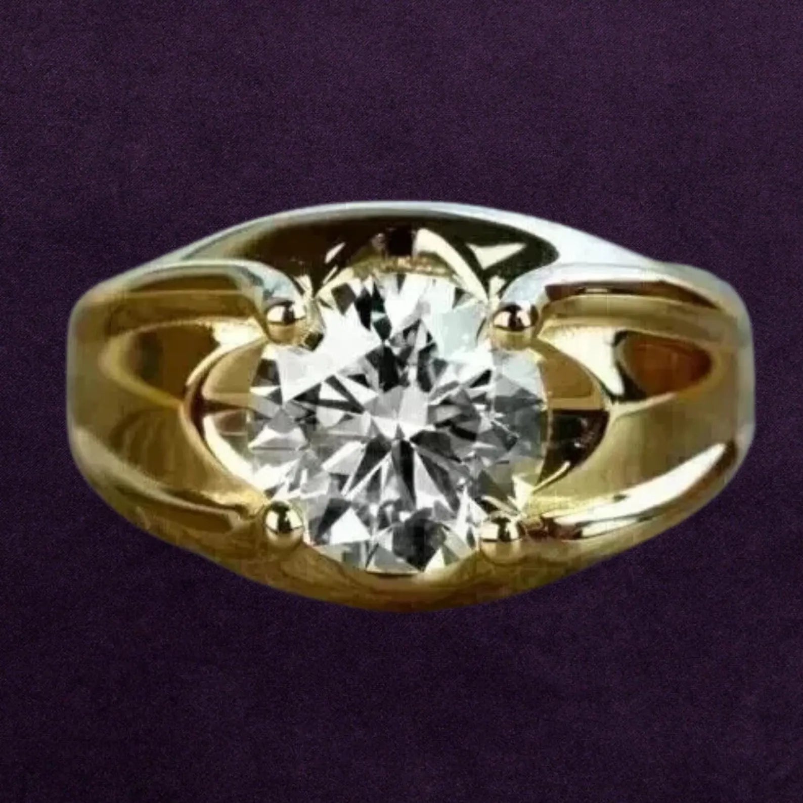 Men’s Two Tone Bypass Solitaire Ring