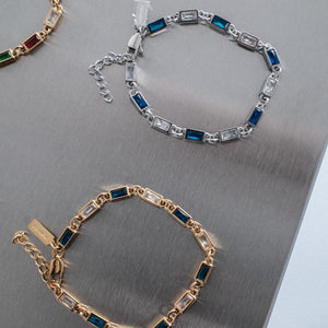Azure Sky Baguette Link Bracelet
