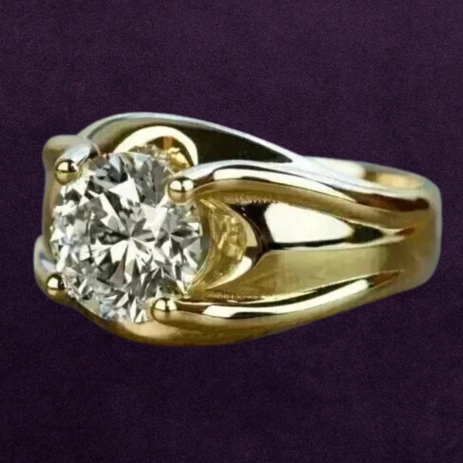 Men’s Two Tone Bypass Solitaire Ring