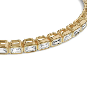 Rose Gold Emerald Cut Solitaire Tennis Bracelet