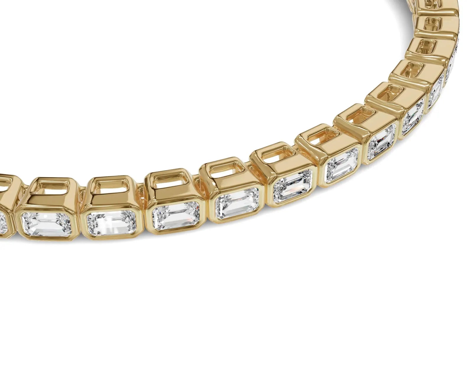 Rose Gold Emerald Cut Solitaire Tennis Bracelet