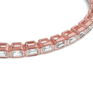 Rose Gold Emerald Cut Solitaire Tennis Bracelet