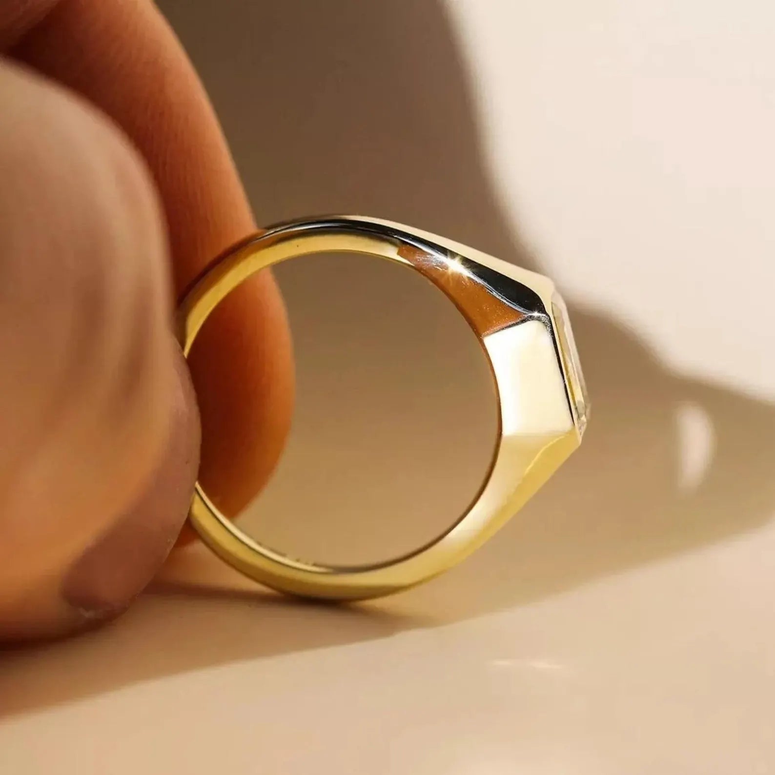 Men’s Princess Cut Architectural Solitaire Ring