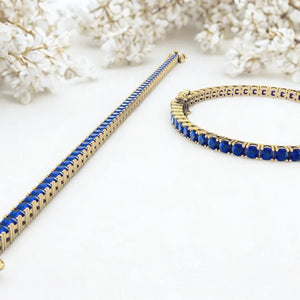 Royal Azure Round Cut Tennis Bracelet