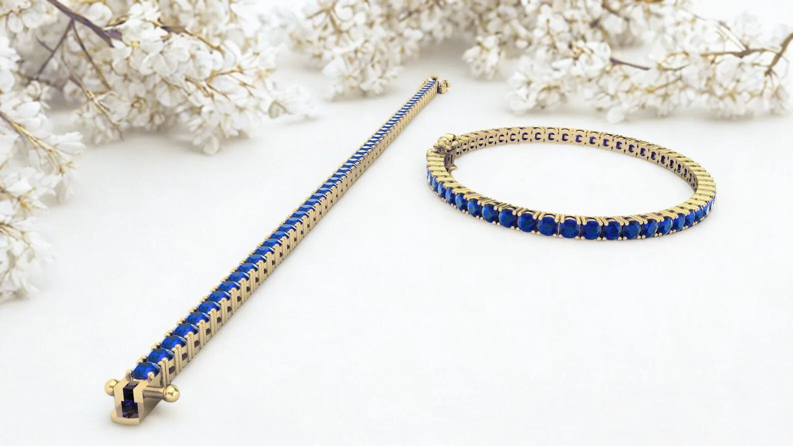 Royal Azure Round Cut Tennis Bracelet