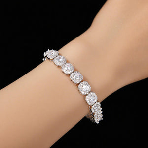 Royal Cushion Cut Halo Infinite Bracelet