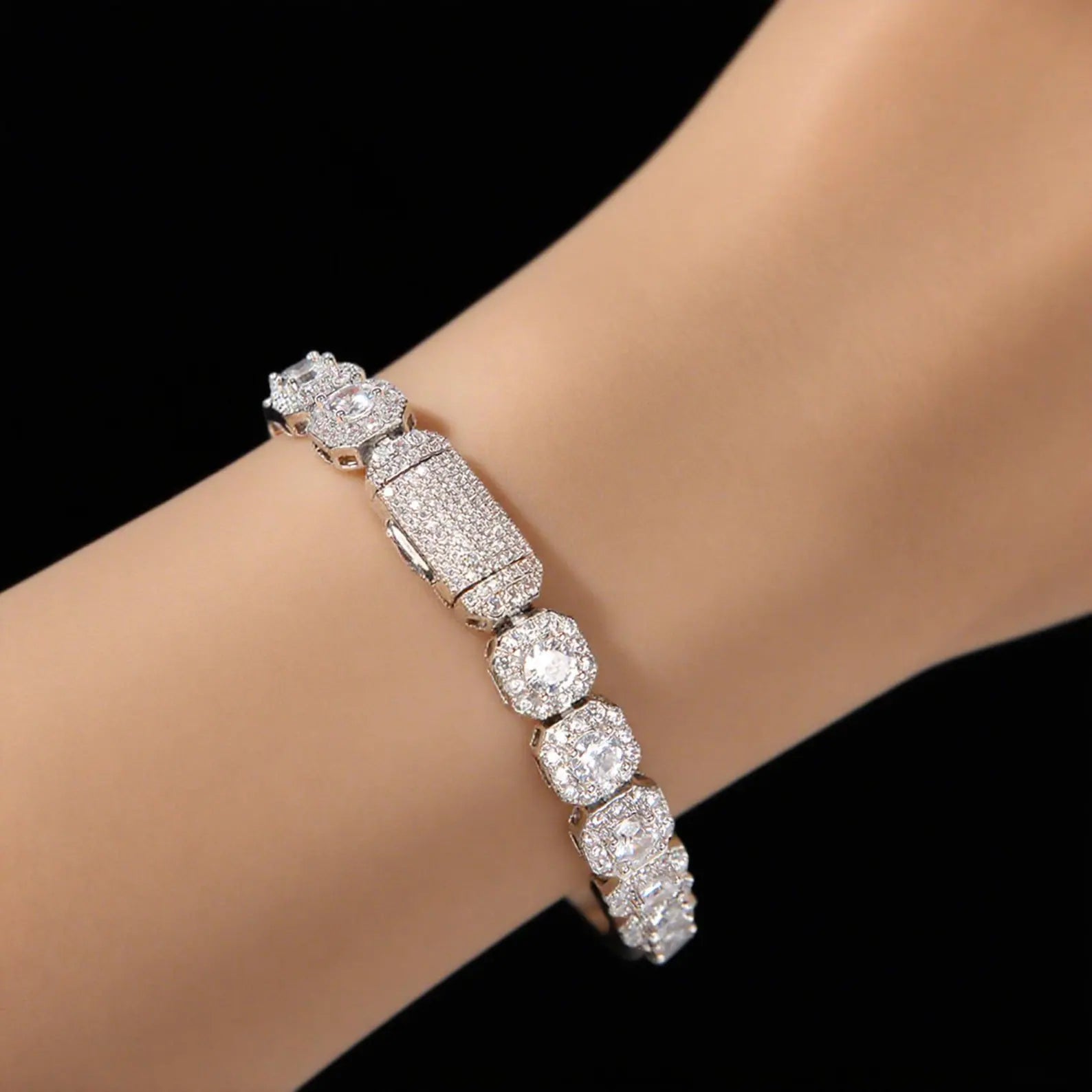 Royal Cushion Cut Halo Infinite Bracelet